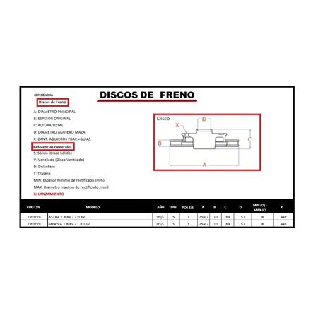 DISCO DE FRENO ASTRA 1.8 8V 2.0 8V MERIVA 1.8 8V