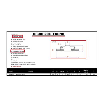 DISCO DE FRENO MERIVA 1.8 16V