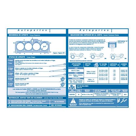 JUNTA TAPA CILINDRO GOL POLO GOLF CADDY 1.9 DIESEL 1 MUESCAS