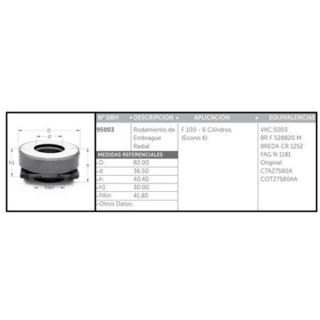 CRAPODINA DE EMBRAGUE F-100 6 CILINDROS ECONO