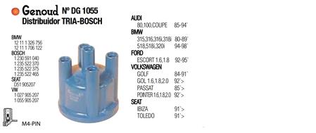 TAPA DISTRIBUIDOR TRIA BOSCH ESCORT 1.6 1.8 GOL SENDA POINTER 1.6 1.8 2.0 M4 PIN