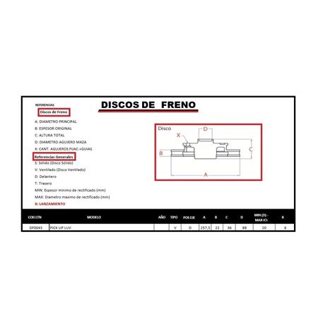 DISCO DE FRENO PICK UP LUV