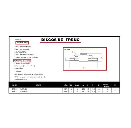 DISCO DE FRENO PARTNER BERLINGO
